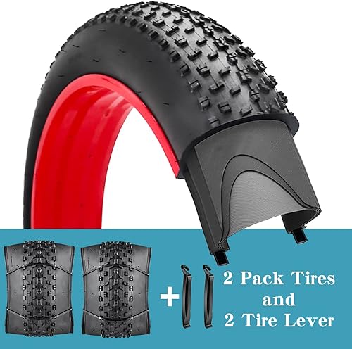 Miniatura 5 de Paquete de 2 neumáticos de bicicleta de 20 x 4.0 pulgadas, neumáticos eléctricos de bicicleta de montaña y nieve (paquete de 2 unidades de 20 x 4.0)