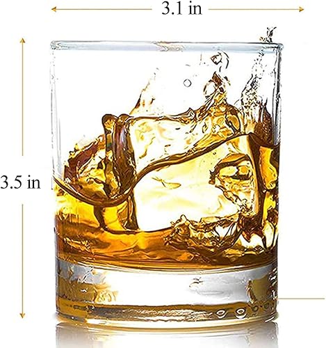 Miniatura 3 de Juego de 4 vasos de whisky de cristal de 10 onzas, vasos de whisky para beber bourbon, whisky escocés, cócteles, coñac, regalos únicos para hombres