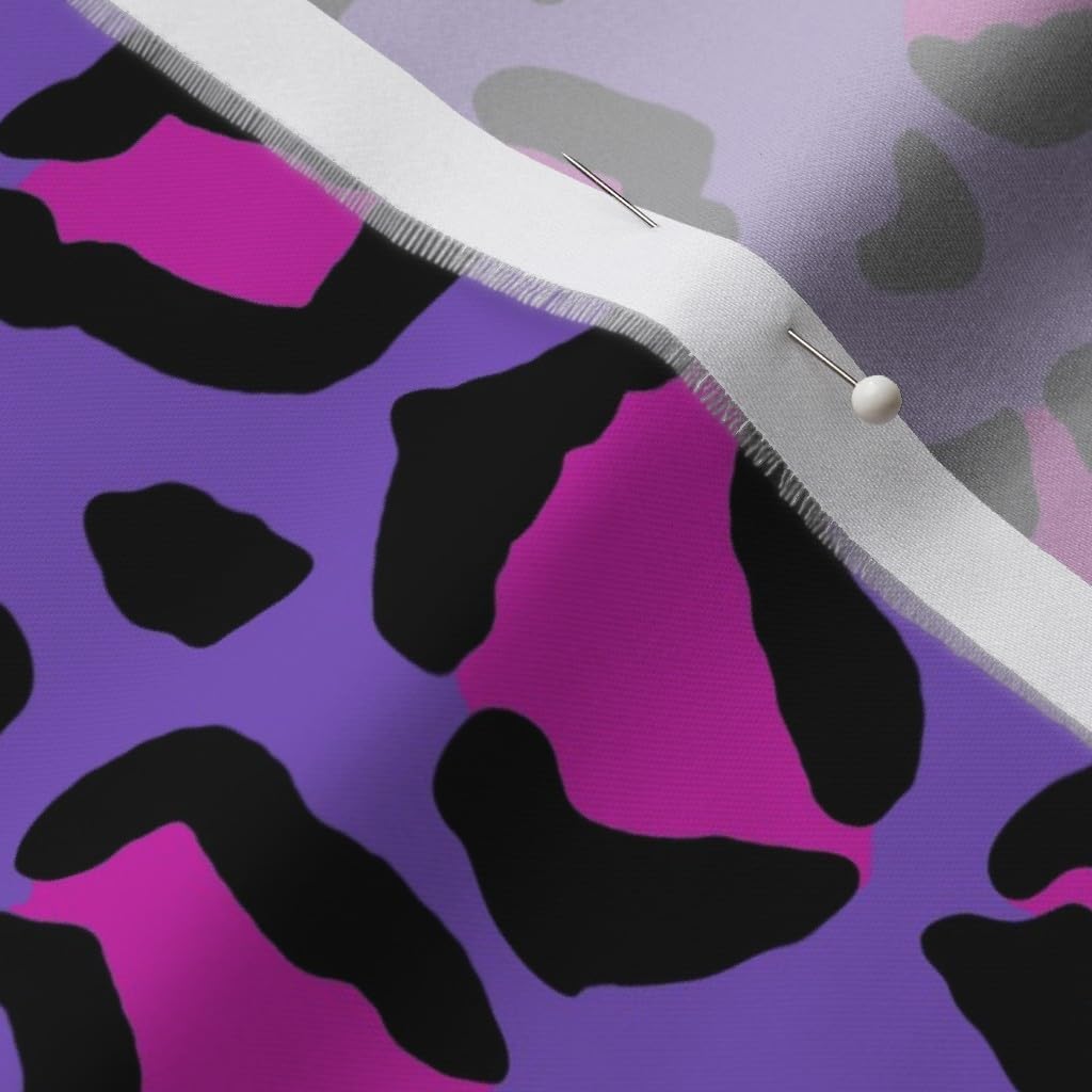 Spoonflower Fabric - Leopard Print Hot Pink Purple Printed on Organic Cotton Sateen Fabric by The Yard - Sewing Quilting Apparel Home Decor