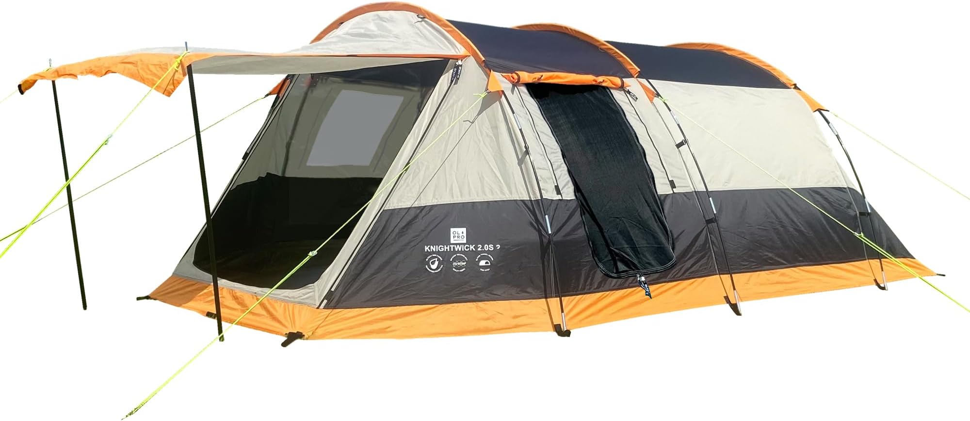 Outdoor Leisure Products 3 Berth Tunnel Tent with 5000mm HH rainfly, UV protection, Sewn in groundsheet Festival & Weekend trip tent