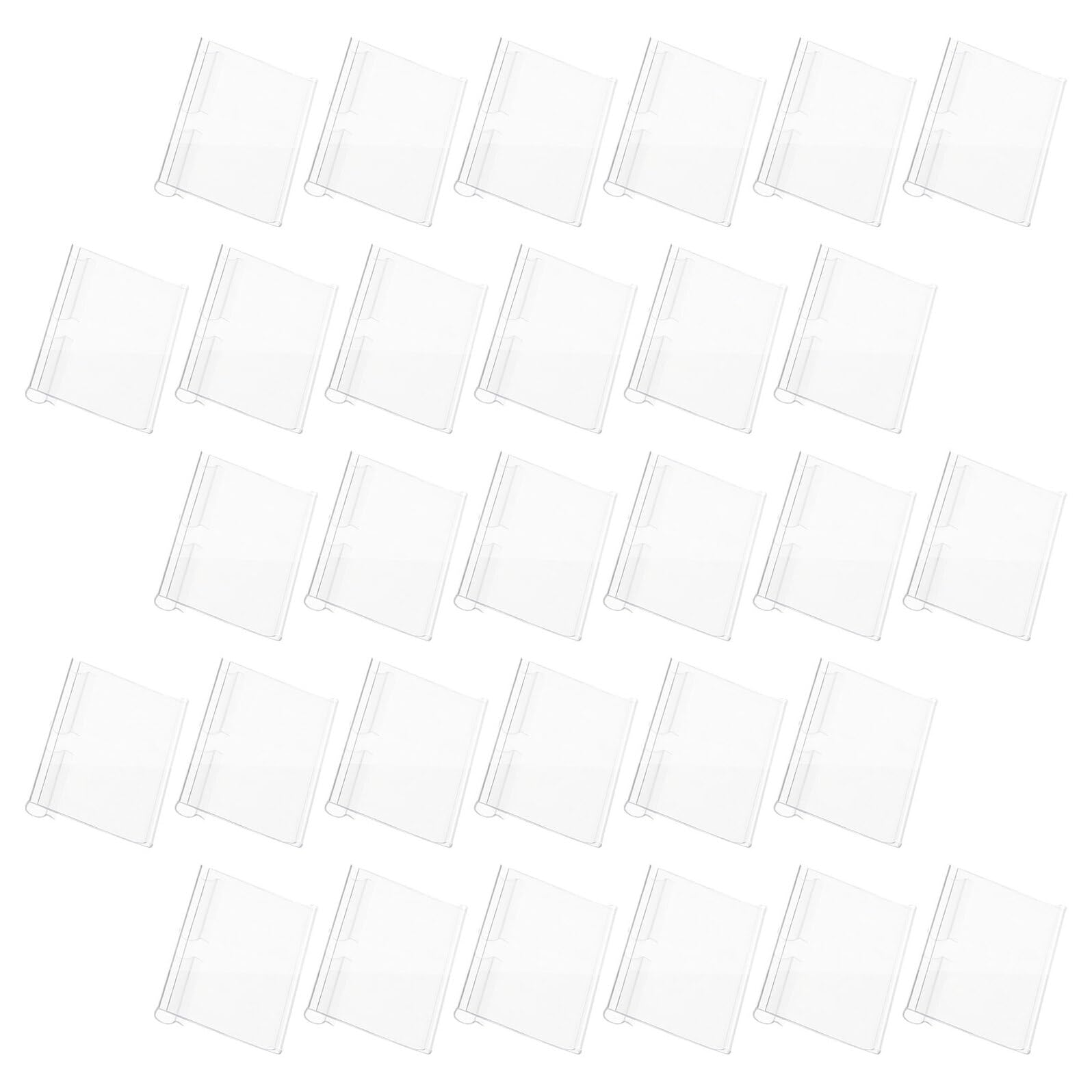 POPETPOP Porta Etichette Trasparente per Scaffali Clip Riutilizzabile Custodia per Cartellini Prezzi 8X4 CM Set da 100 Pezzi per Esposizione Supermercati e Negozi al Dettaglio