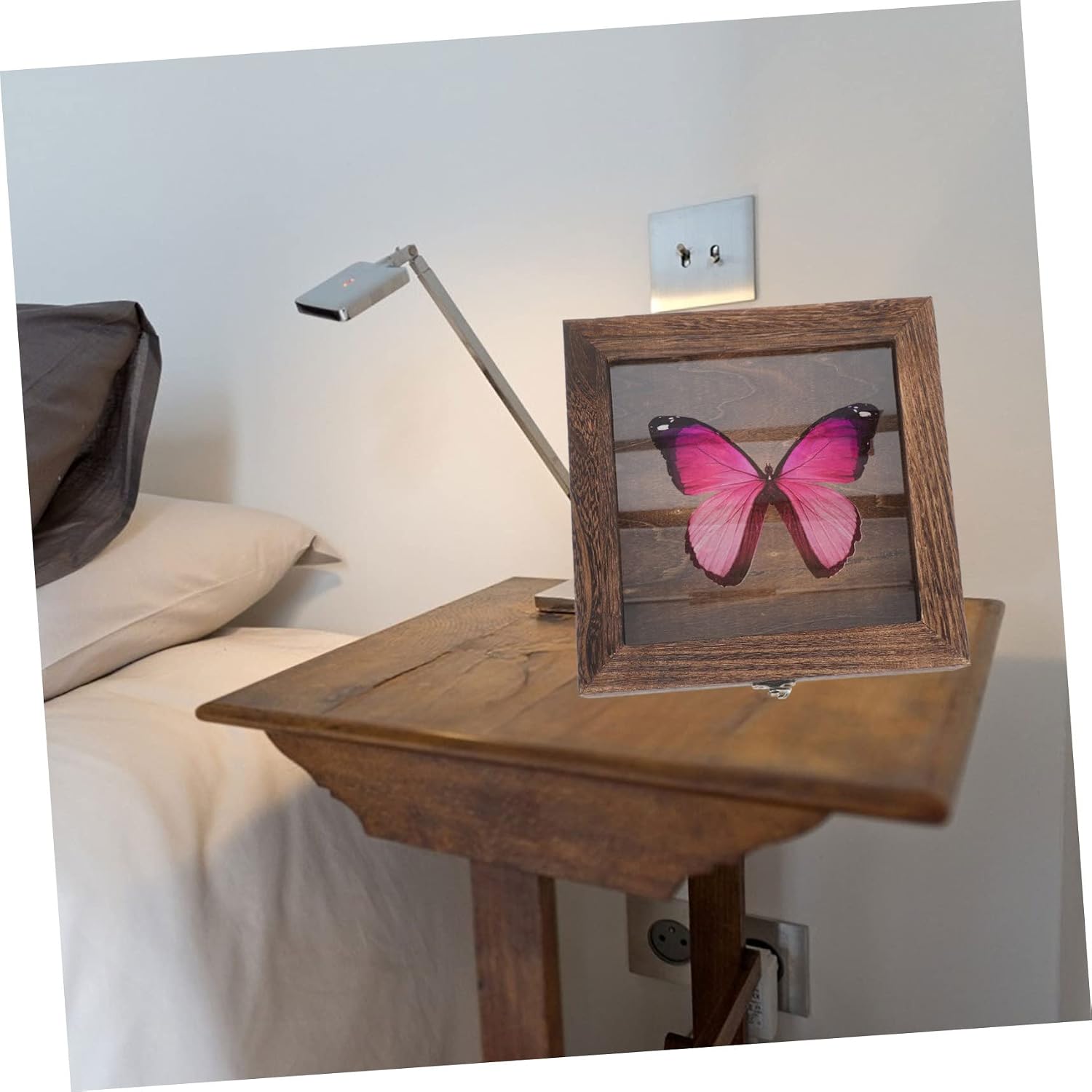 ABOOFAN Wooden Butterfly Specimen Display Box Multi-purpose Insect Case Hinged Lid Vintage Dustproof Storage Container for Home Decor and Collecting