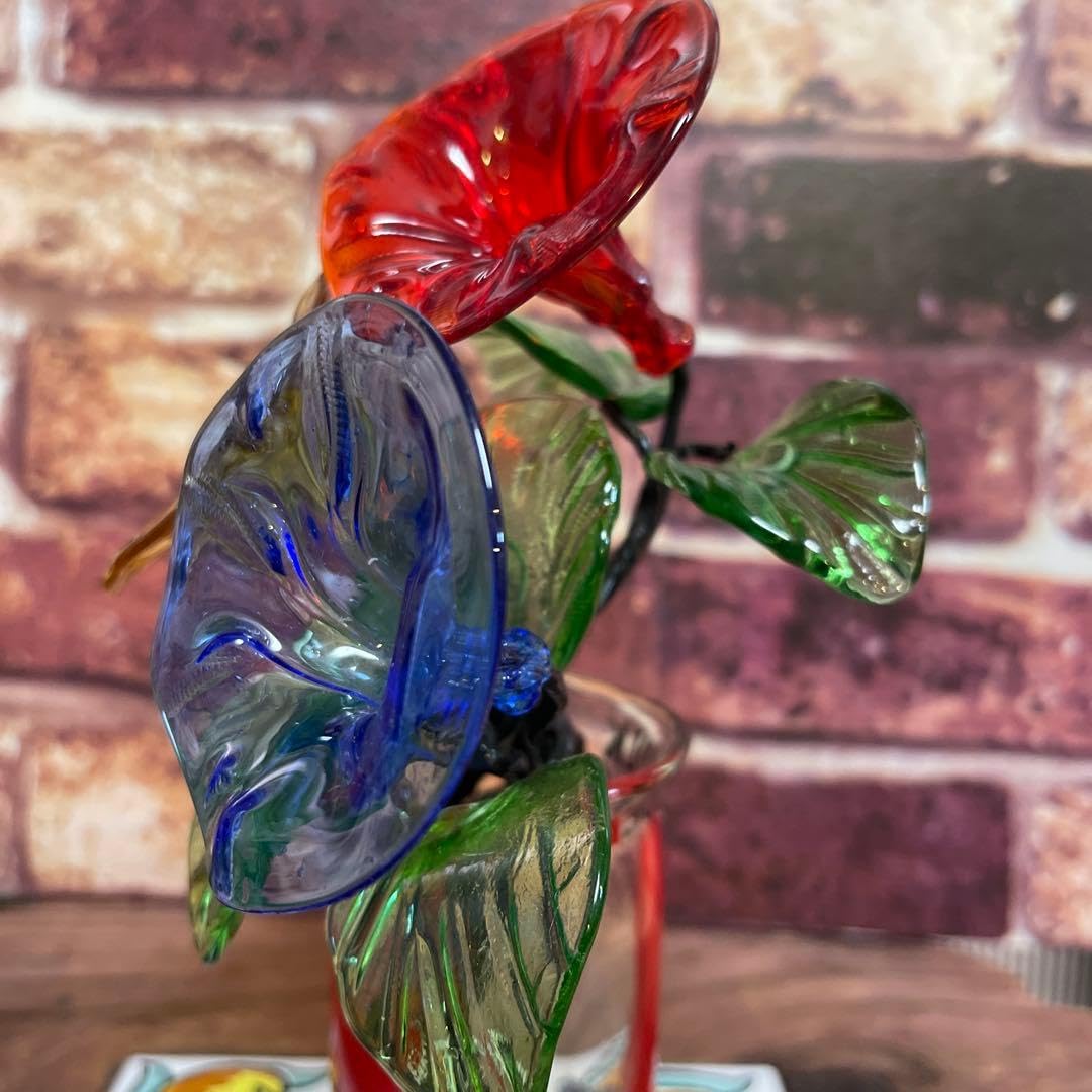 Amazon.co.jp: 沖縄 琉球ガラス 朝顔 花 アレンジメント 沖縄工芸品