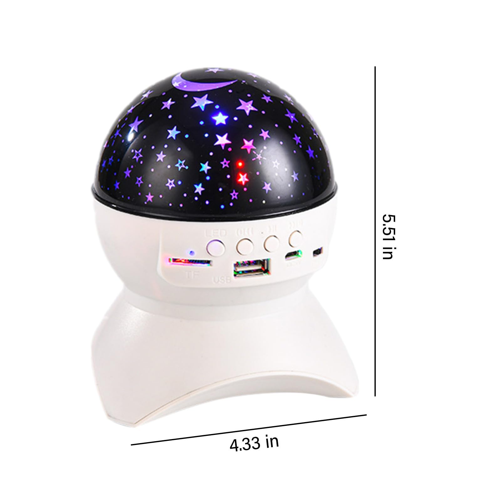Głośnik Bluetooth, lampka nieba z projekcją LED z obracającą się gwiazdą, przenośne muzyczne światło otoczenia z USB, kartą TF, obsługą dysku U - idealna lampka nocna do sypialni dla rodziny, wystrój