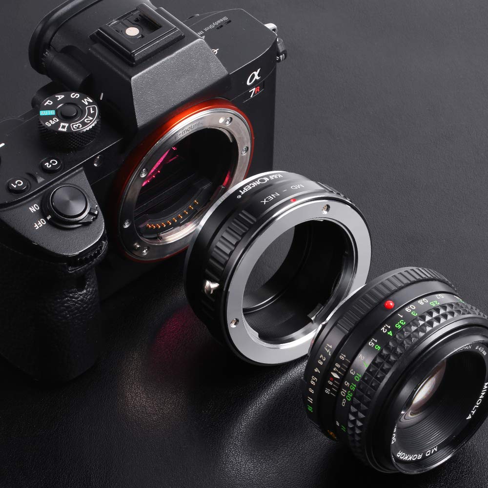 K&F CONCEPT Adaptateur Monture Bague d'adaptation en Métal pour Objectif compatibile Con compatibile Con MINOLTA MD MC vers Boîtier d'appareil Photo de Caméra compatibile Con Sony NEX (E-Mount)