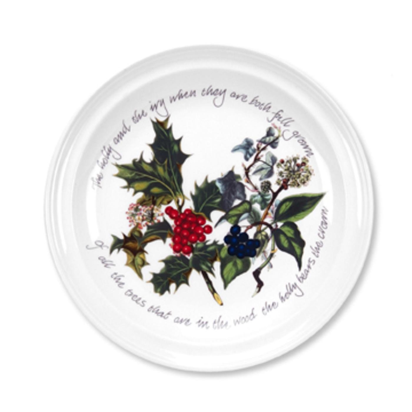 Portmeirion The Holly And The Ivy Set Of 6 Dinner Plates - Cream - 25cm Earthenware