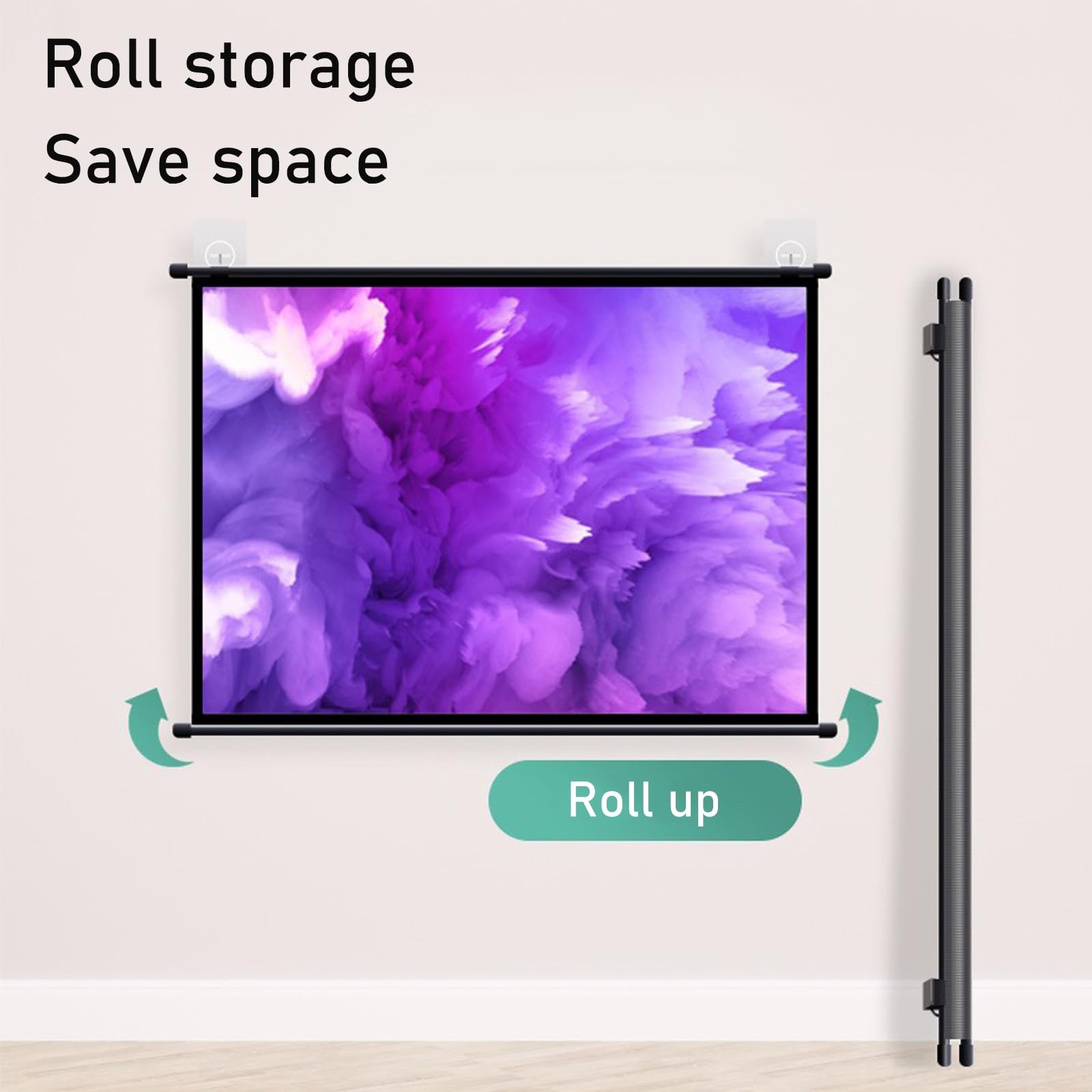 Telo Proiettore 30-72 Pollici, Telo Da Proiezione Interno Esterno, Home Theater Cinema Full HD 3D 4K, Schermo for Proiettore, 16: 9/4:3 HD Schermo Di Proiezione Pieghevole Portatile Lavabile(4:3,50")