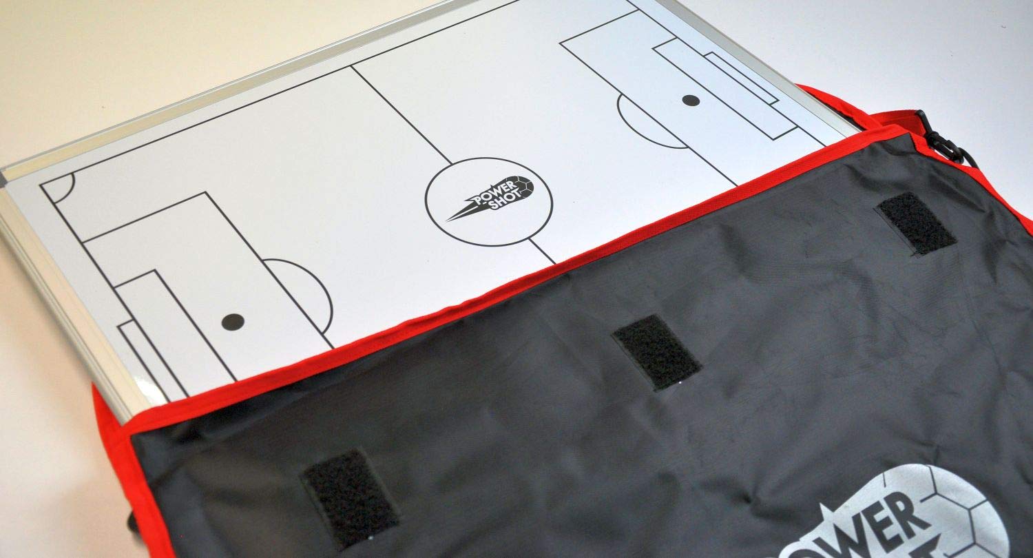 POWERSHOT Taktiktafel Fußball - 2 Verschiedene Größen zur Auswahl - Taktiboard Inkl. Magnete und Filzstift mit Schwamm (Taktiktafel + Tasche (60 x 45 cm))
