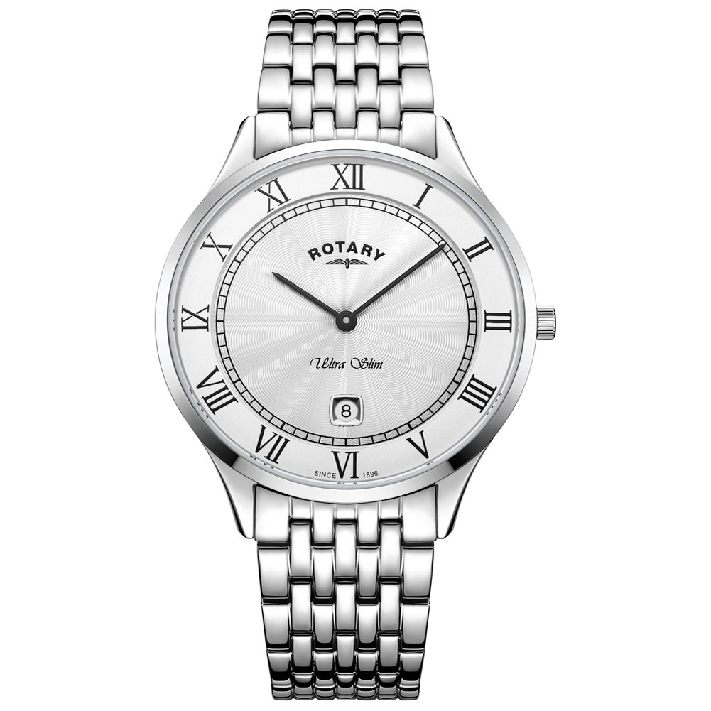 Rotary Mens Analogue Classic Quartz Watch with Stainless Steel Strap GB08300/01