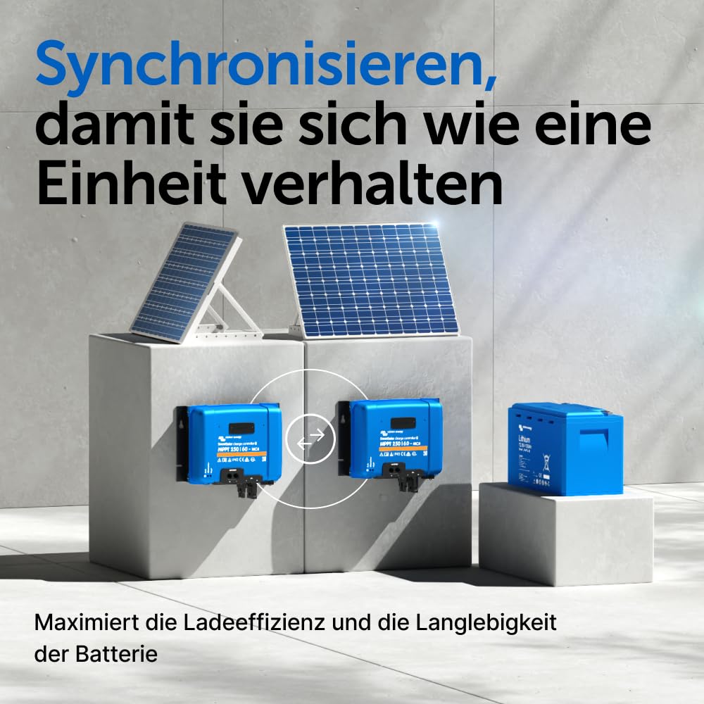 Victron Energy SmartSolar MPPT MC4 250V 60 Amp 12/24/36/48-Volt Solar Laderegler (Bluetooth) | Bluetooth MPPT Solarladeregler für Solarmodule mit MC4 Anschluss