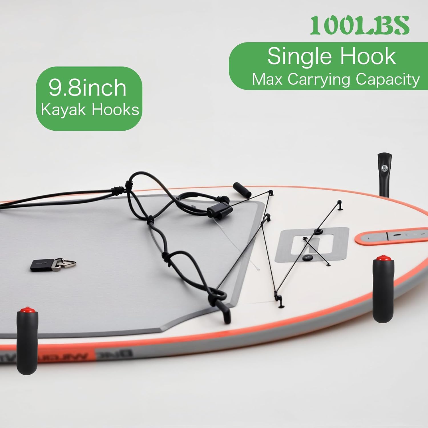 10 Pack Heavy Duty Garage Hooks, 9.8" & 3.5" Kayak Storage Hook with EVA Pads, 100LB (9.8") Capacity Wall Mount Storage Hooks for Kayak, Bike, Ladder, Chair Hanging, Black, Indoor/Outdoor