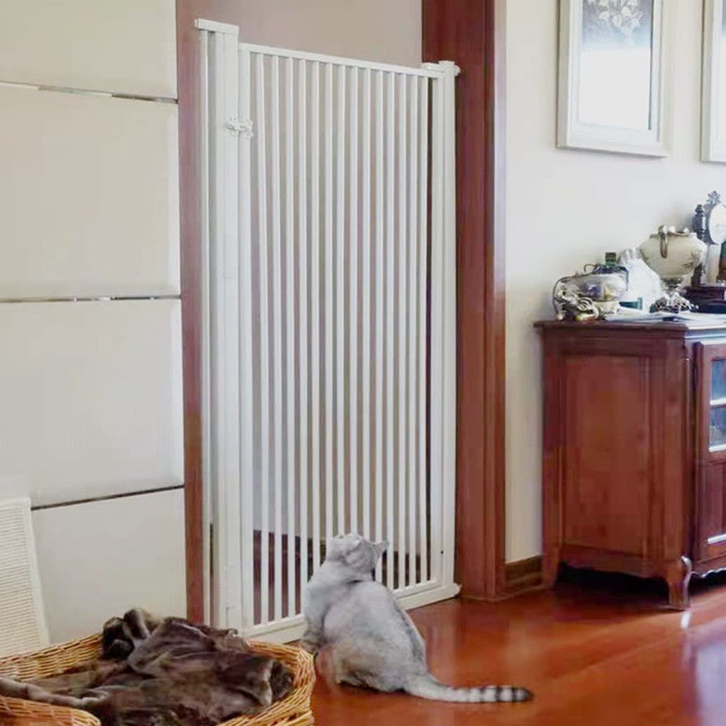 Cancelletto per Animali con Porta, HxL: 70 x 154 cm, Barriera Protettiva per Scale, per Cani e Gatti, Bianco, Relaxdays | Leroy Merlin