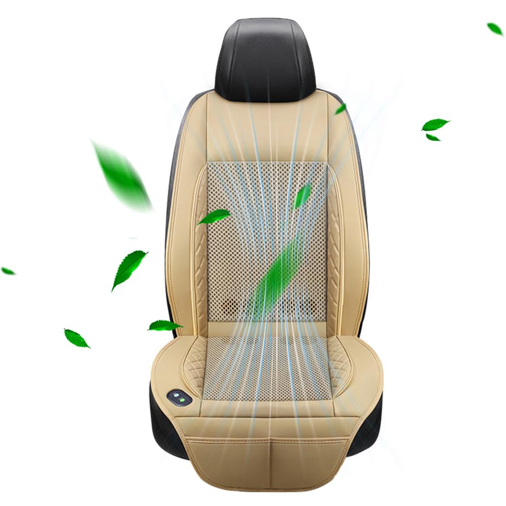 Cojín de Asiento de Masaje con ventilación de 12/24 V con Ventilador, disipación de Calor y enfriamiento, Alfombrilla de Asiento de Masaje, cojín de Asiento Interior de Coche de Verano