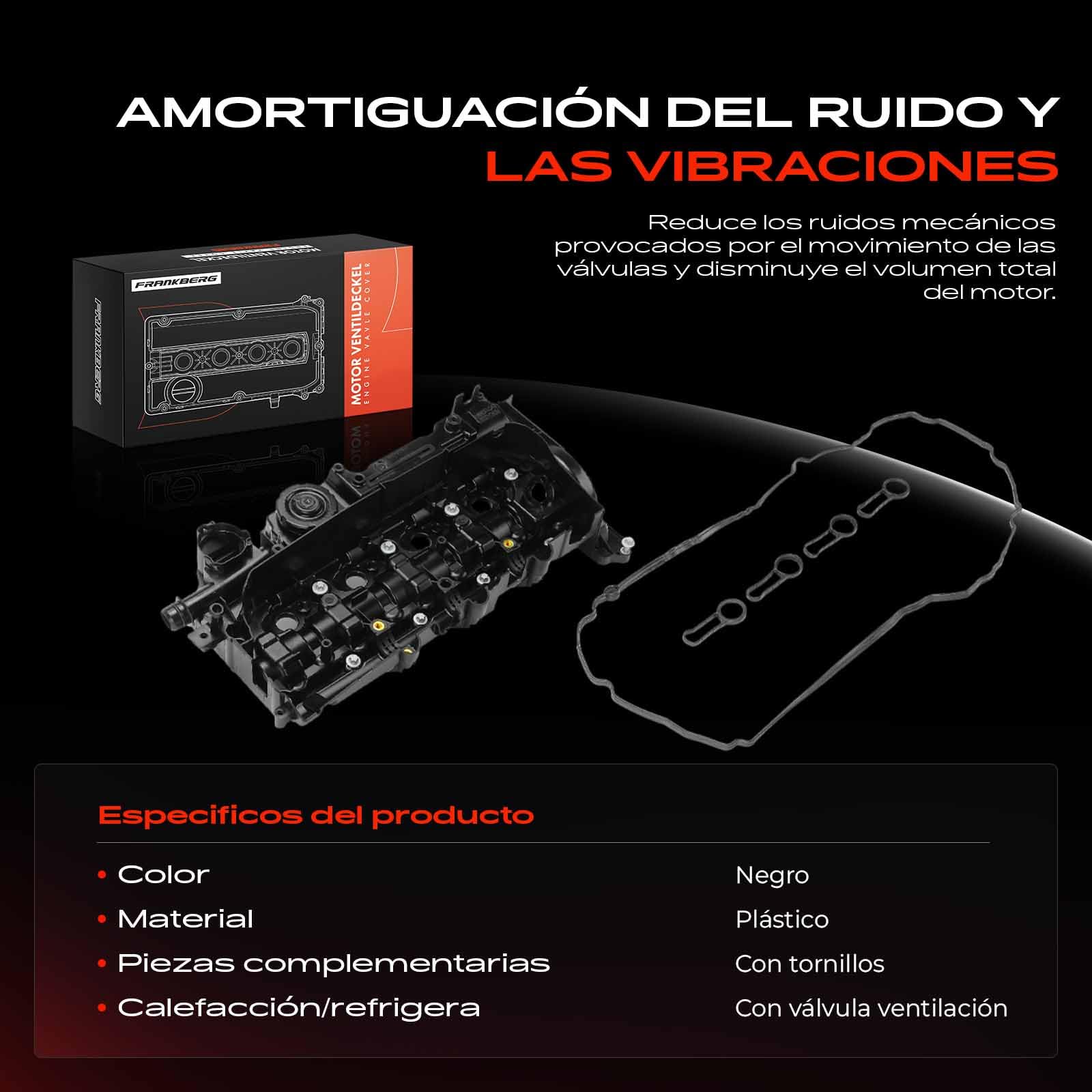 Frankberg Tapa de válvulas con tornillos 11127810584 | Compatible con: Serie 5 F10, Serie 3 Touring E91, X1 E84, 4 Cabriolet F33 F83, 2 Coupé F22, Serie 3 F30 F35 F80