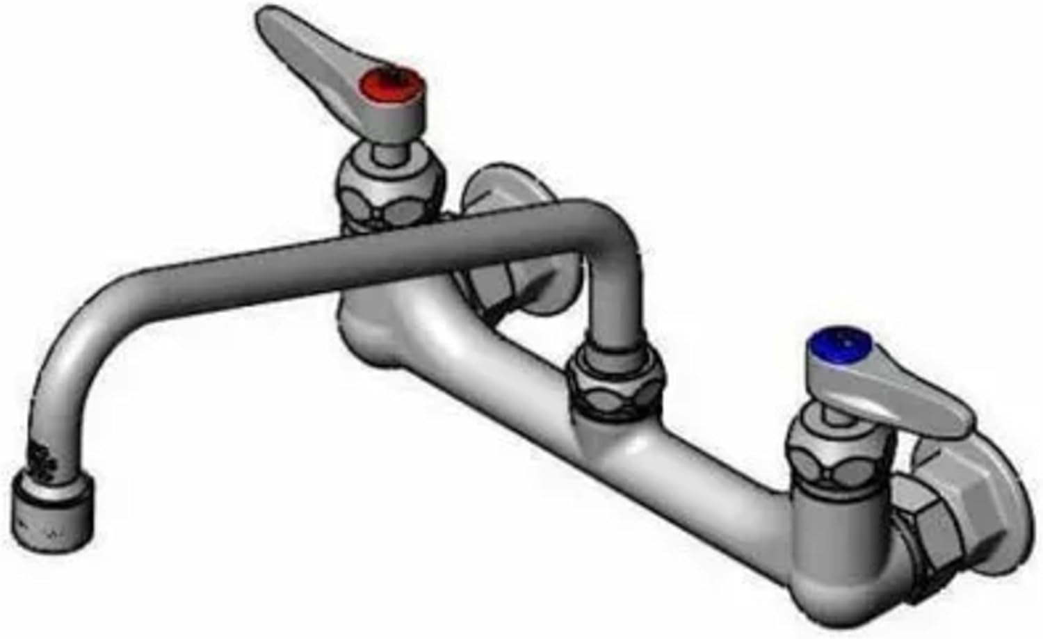 8" Wall Mount Faucet, Ceramas, Lever Handles, 10" Swing Nozzle, 2.2 Gpm Vr Aerator