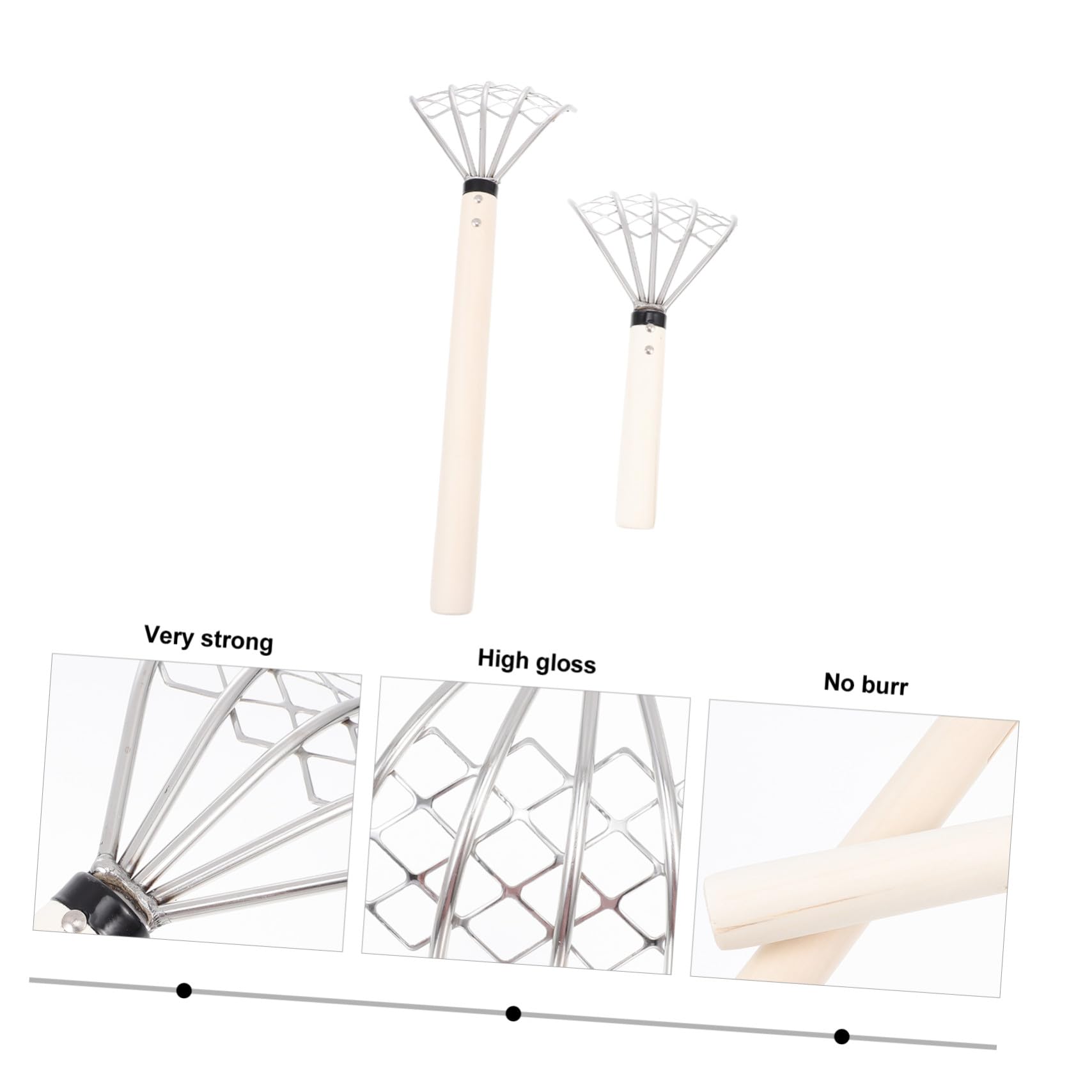 UKCOCO Rastrillo De Mano De Acero Inoxidable 304 para Jardín y Recogida De Almejas Malla, 5 Dientes, Herramienta para Excavar Ostras En Playa y Huerto