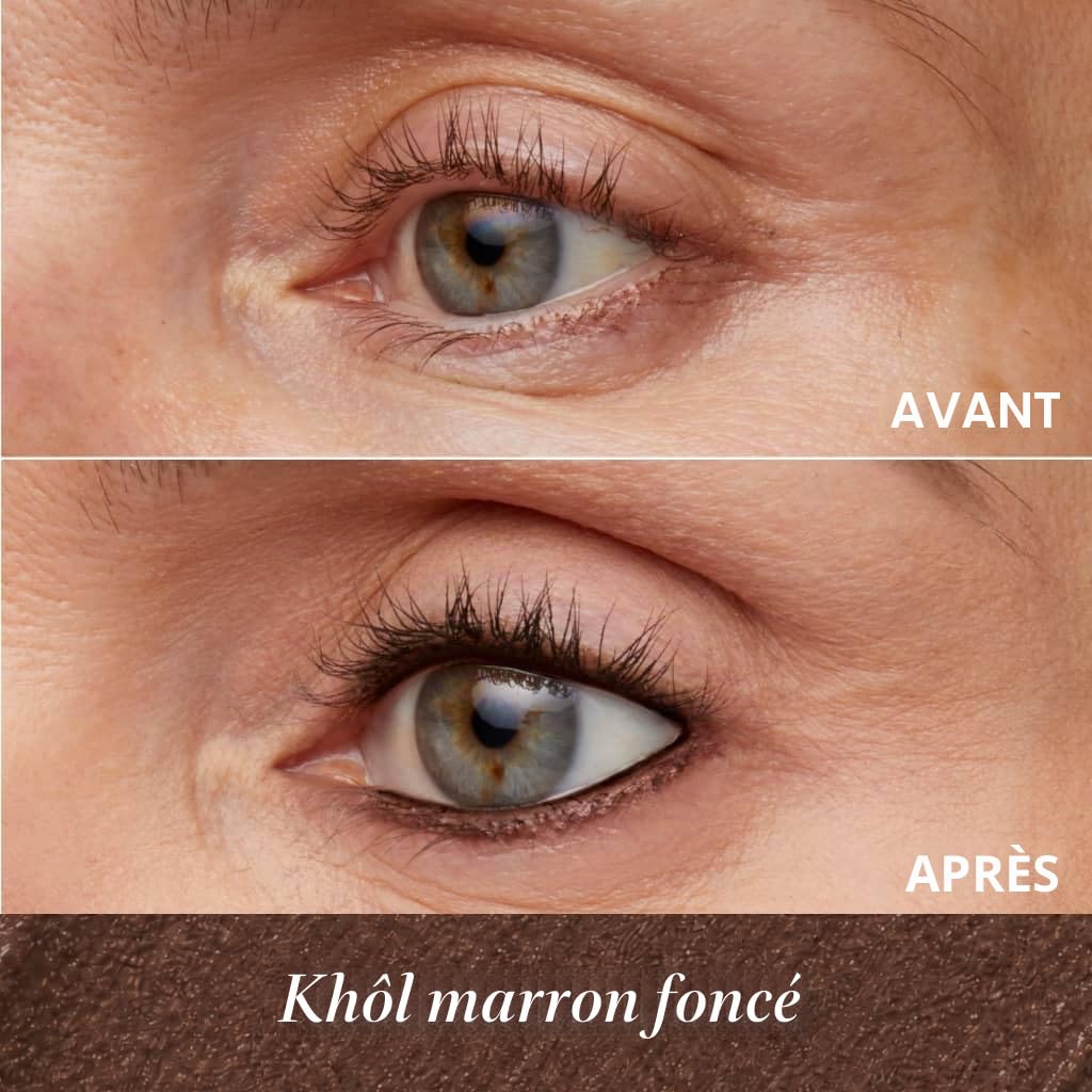 LAURA GELLER NEW YORK Matita Occhi Lunga Tenuta Kohl Kajal (Dark Brown Kohl) – Matita per Occhi Idratante e Intensa con Temperino Integrato, Scorrevole e Precisa per uno Sguardo Definito
