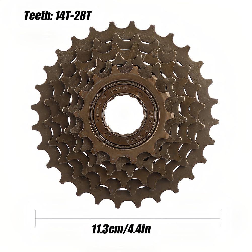 Nimomo Cassette Vélo 6 Vitesses 14T-28T – Roue Libre Métal Robuste Pour VTT, Filetage 34 Mm B1.375-24
