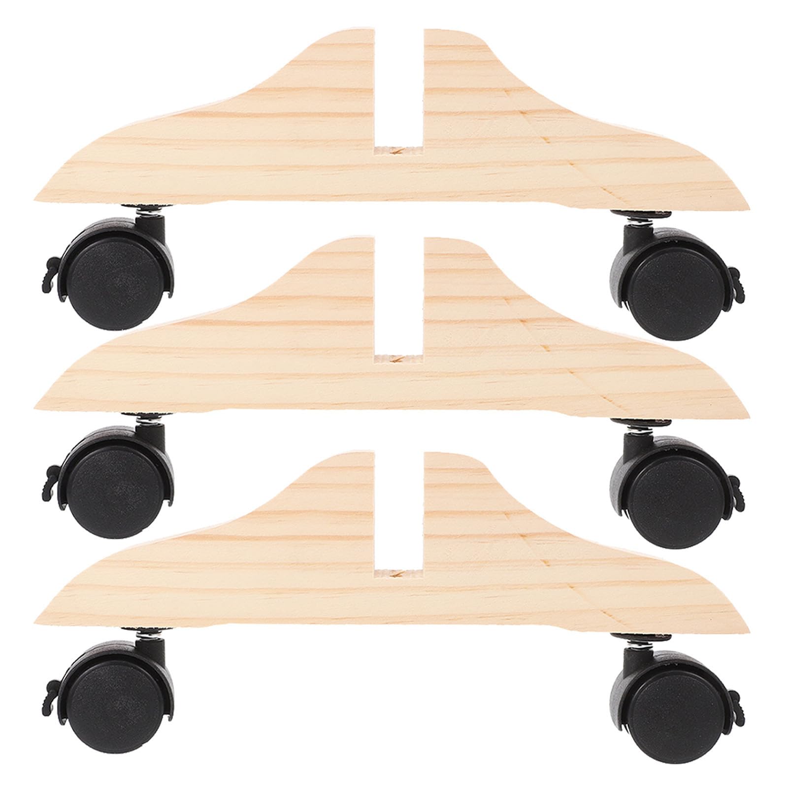 Soportes para separadores de ambientes TOYANDONA con ruedas y base de madera pack de 3