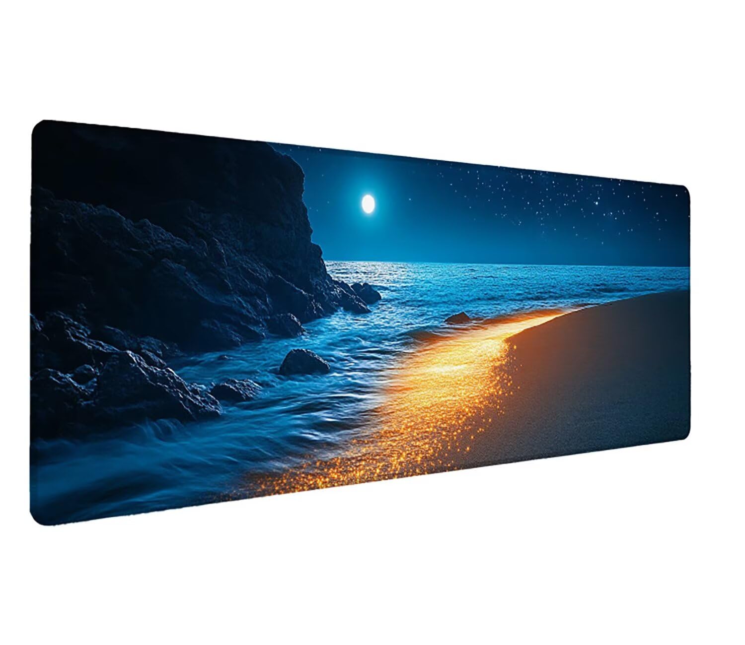 Podkładka pod mysz XXL plaża gwiaździste niebo, podkładka pod mysz XXL - 1200 x 600 x 3 mm - duża podkładka pod mysz, wodoodporna i antypoślizgowa, poprawia dokładność i szybkość. -42663
