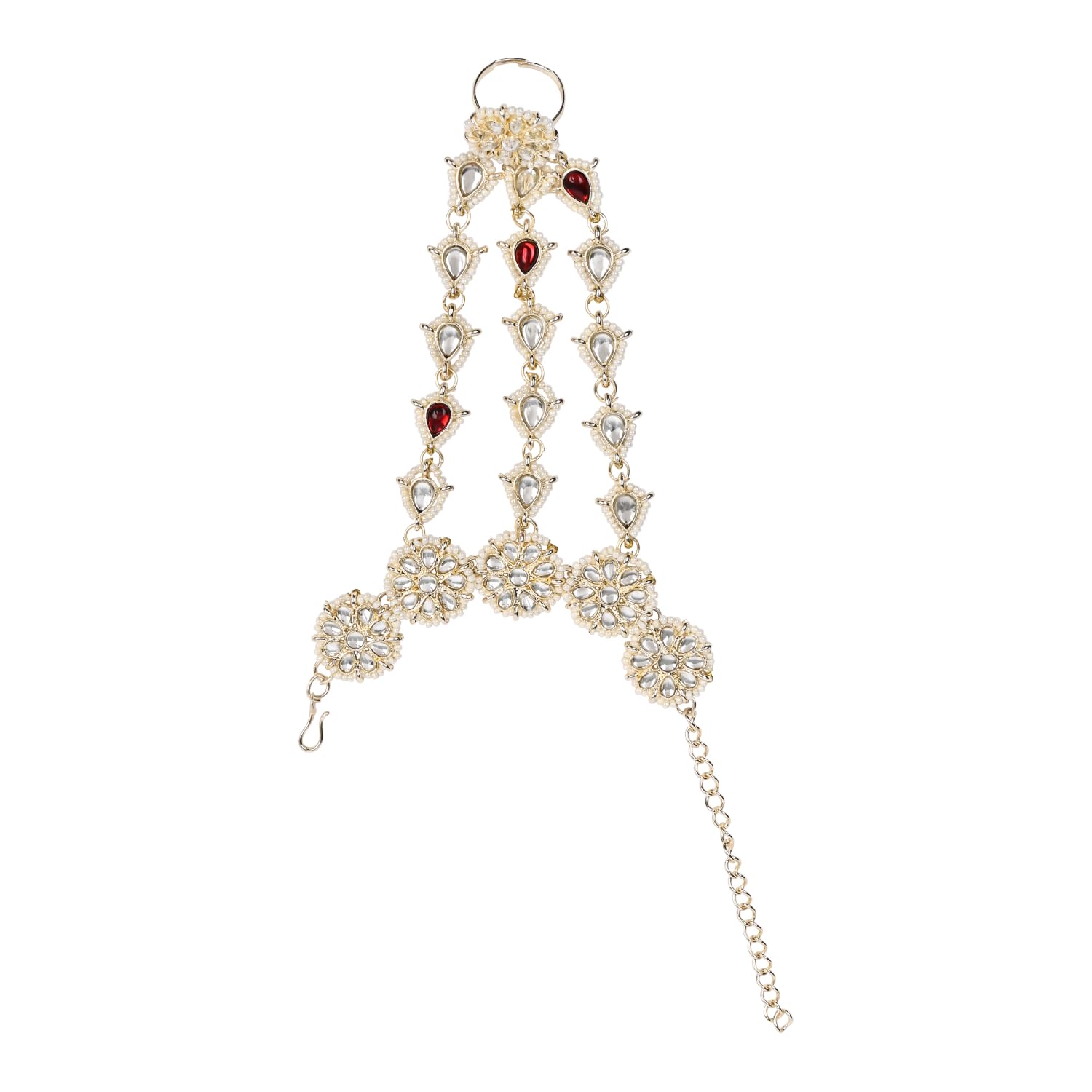 See full amazon price history chart for I Jewels Traditional Gold Plated Kundan & Pearl Haath Phool/Panja/Adjustable Bracelet with Ring for Women (PIJ043W) I Jewels Traditional Gold Plated Kundan & Pearl Haath Phool/Panja/Adjustable Bracelet with Ring for Women (PIJ043W) (B0DB8868ZM) Amazon Price History, Amazon Price Tracker