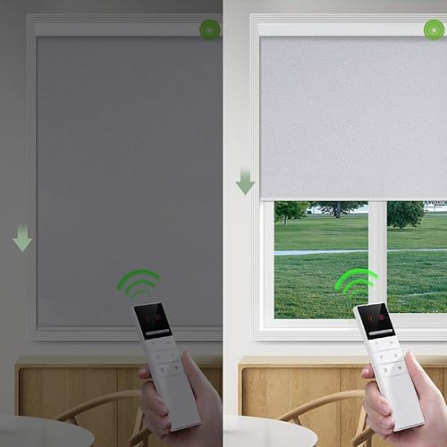 Miniatura 3 de ZSHINE Persianas motorizadas opacas para ventana, con control remoto, recargable, para ventanas, hogar, oficina, hotel, club, restaurante (82026E)