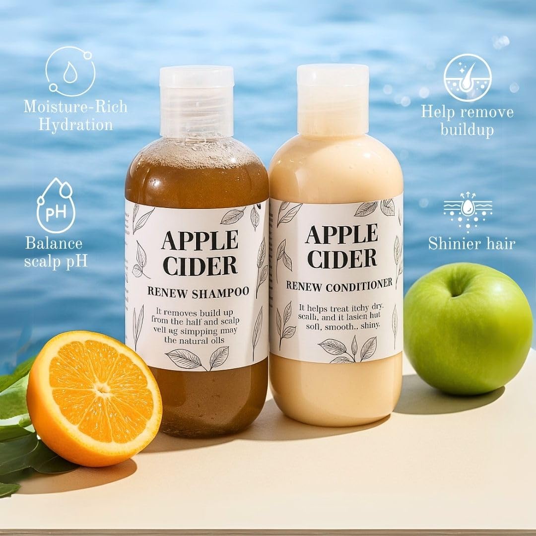 Nature Skin Shop Apple Cider Vinegar Shampoo and Conditioner Set