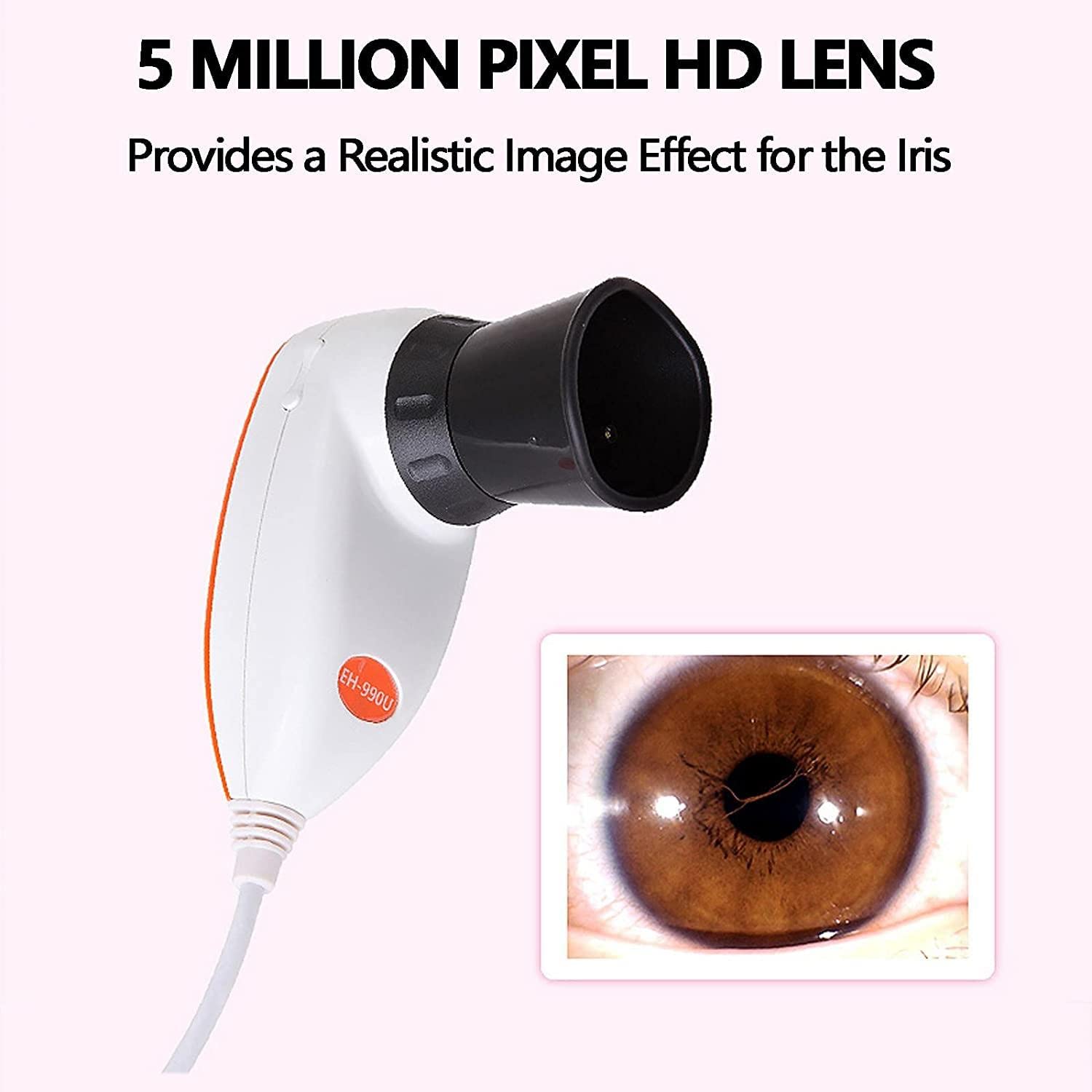 Caméra d'analyse d'iris 5,0 MP, caméra d'iridologie pour analyseur d'iris, analyseur de Lampe USB Gauche/Droite/avec Logiciel d'iris, Haute résolution 2560 x 1920