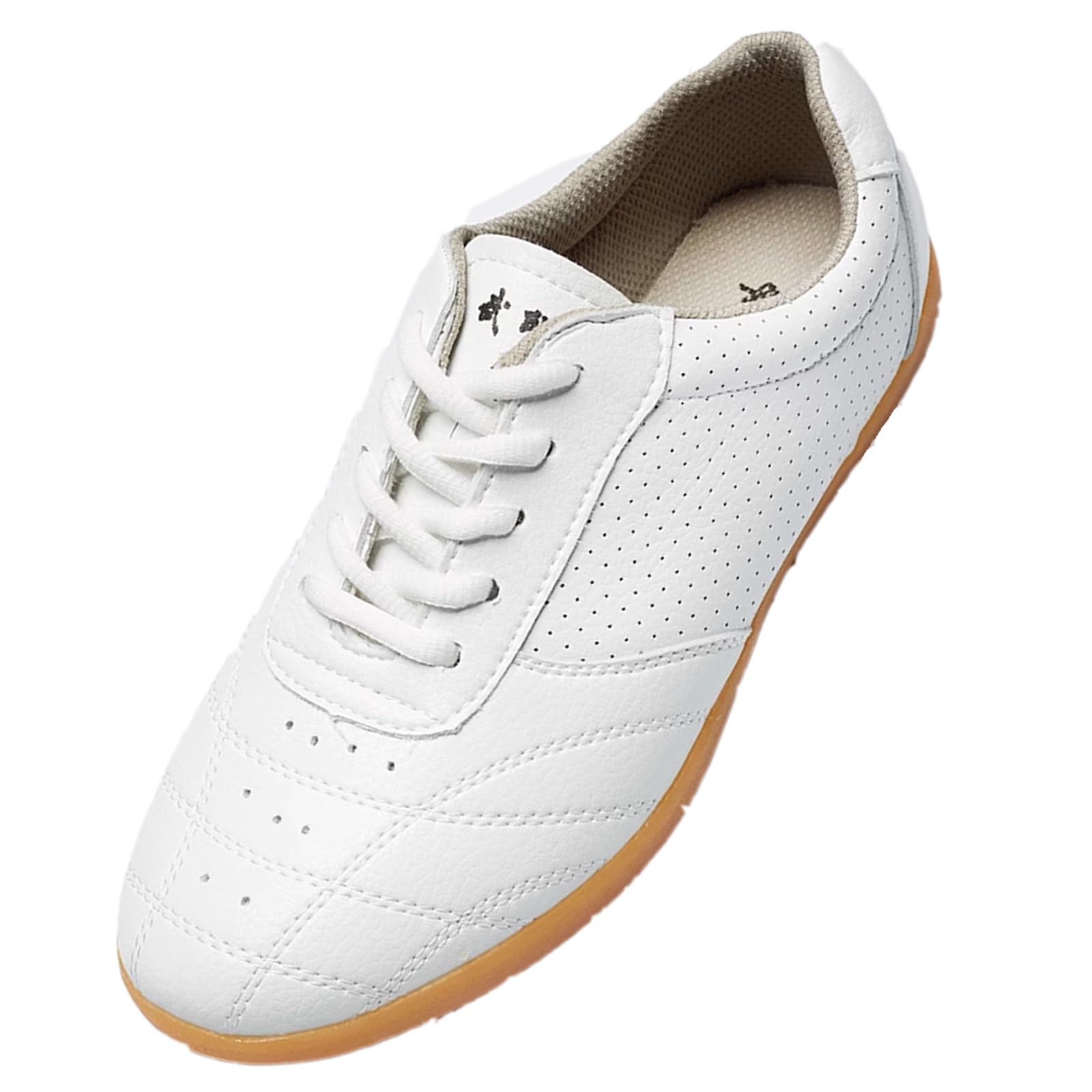 Chaussures Tai-chi Kung Fu pour Femme,Chaussures de Cuirs Sports de Arts Martiaux pour Homme, Chaussures D'entraînement Taekwondo de Boxe Karaté Chaussures de Shao Lin Qi Gong (Size:37EU,Color:Blanc)