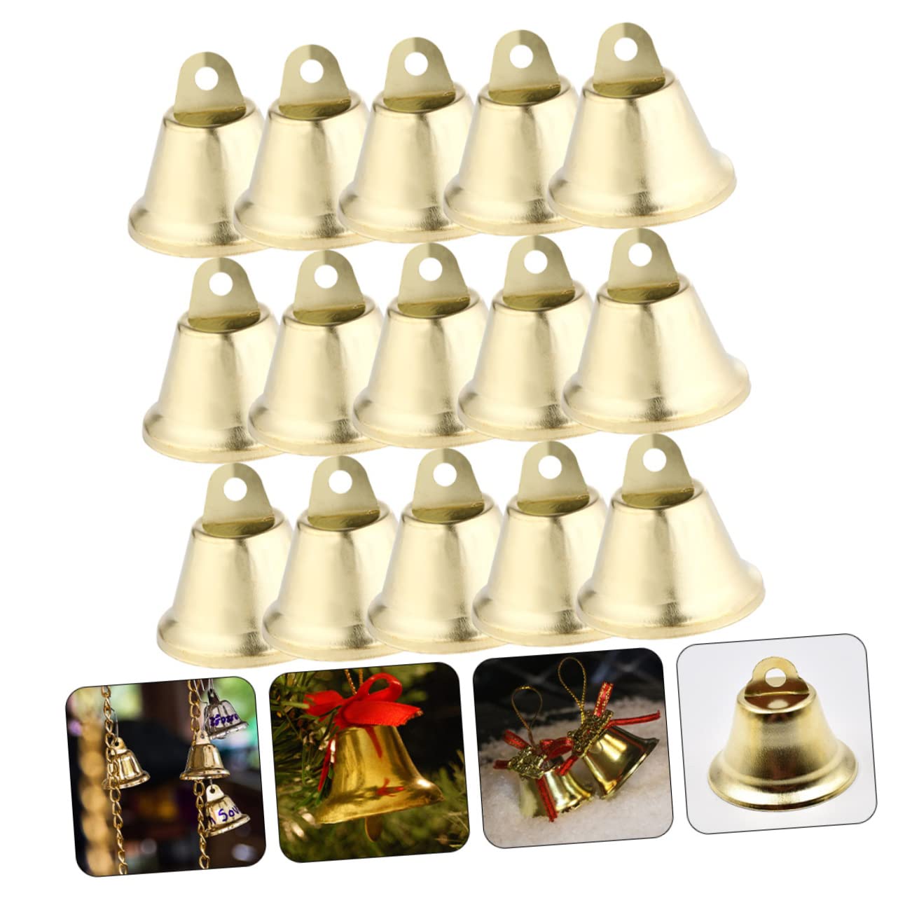 Decorazioni natalizie a forma di campana, Ciondolo natalizio con campanelle decorative a corno aperto da 72 pezzi