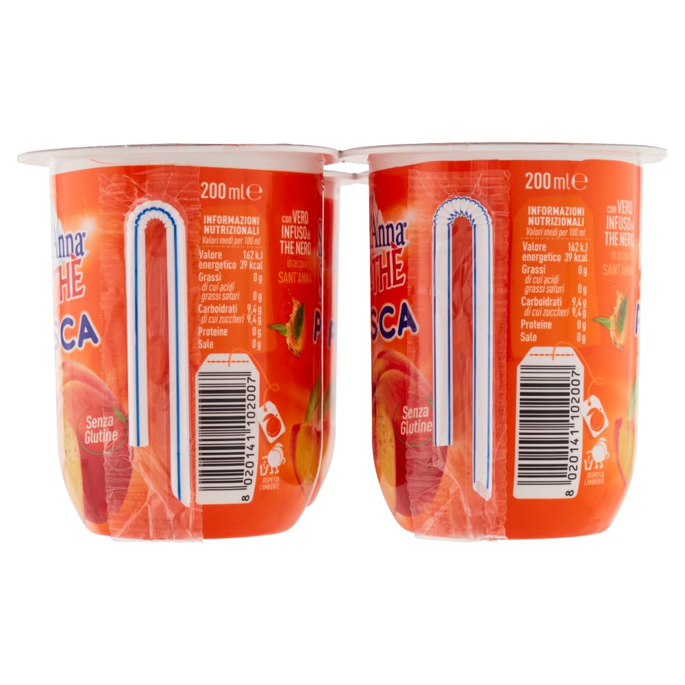 Italian Gourmet Testpaket SanThè tè Limone Pesca Eistee Mix Brik 48 x 200ml | Vero infuso in acqua minerale; pratiche confezioni per scuola, Büro, Ausflug, Gesamtnettogewicht 9,6 L + Kostenlos Polpa 400g