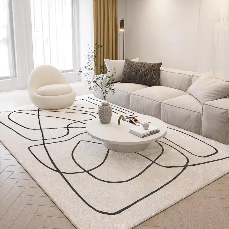 Tapis de salon de style nordique doux et grand format