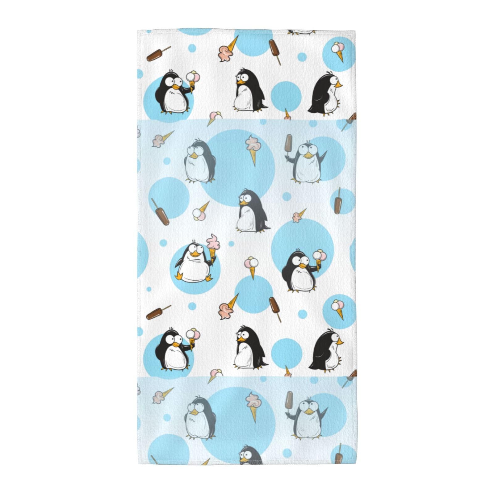 Cbaaghh Cute Penguins Print Towel, Towels Thick Face Towels Fast Drying Washcloth For Bath, Spa, Gym
