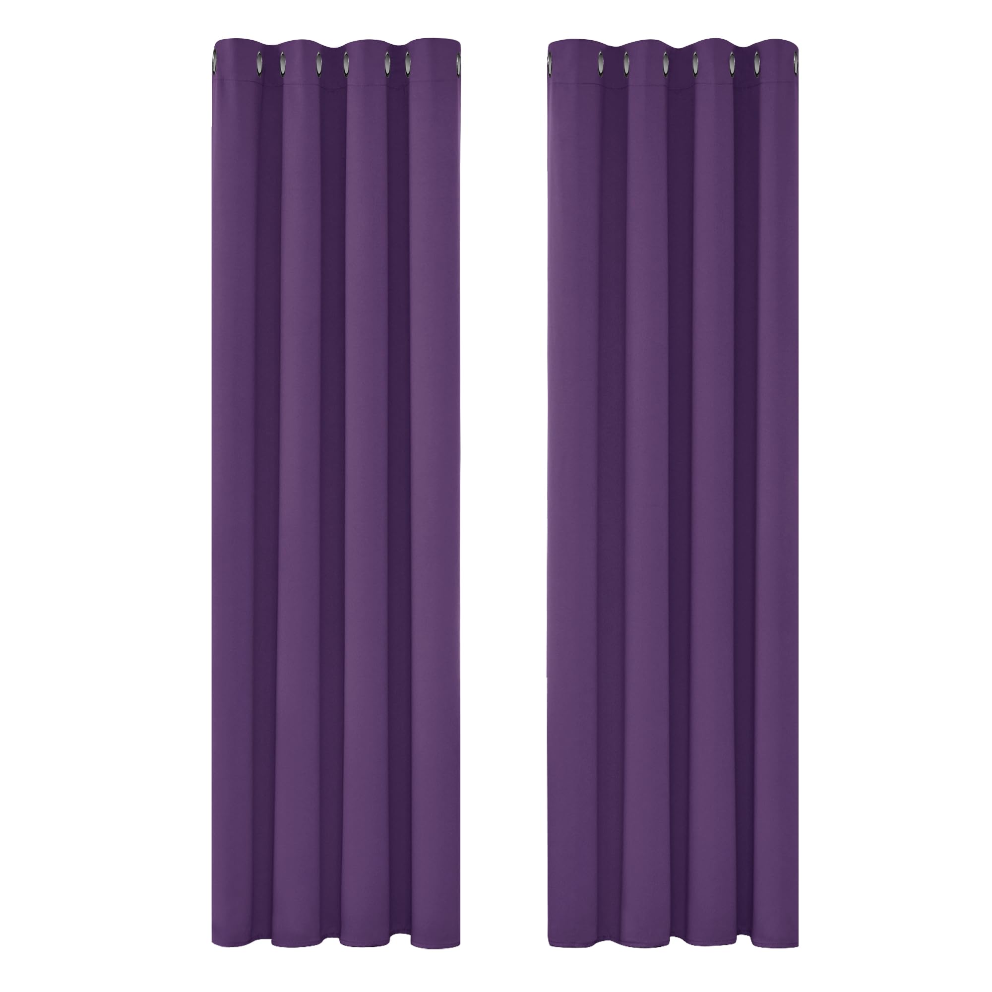 Deconovo Room Darkening Curtains Eyelet Blackout Curtains Thermal Insulated Curtains for Boys Bedroom Purple Grape 42 x 120 Inch 2 Panels — image 1