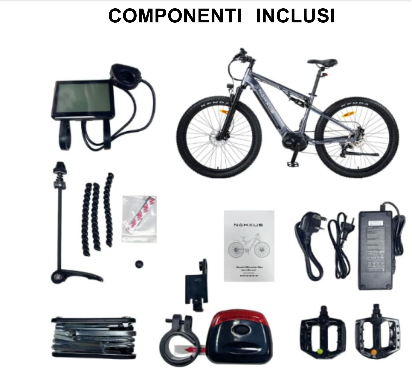 Bicicletta elettrica elettrica 27M201, 27,5", Fat Tire, motore centrale fino a 150 km, mountain bike off-road con, City EBike da uomo e da donna