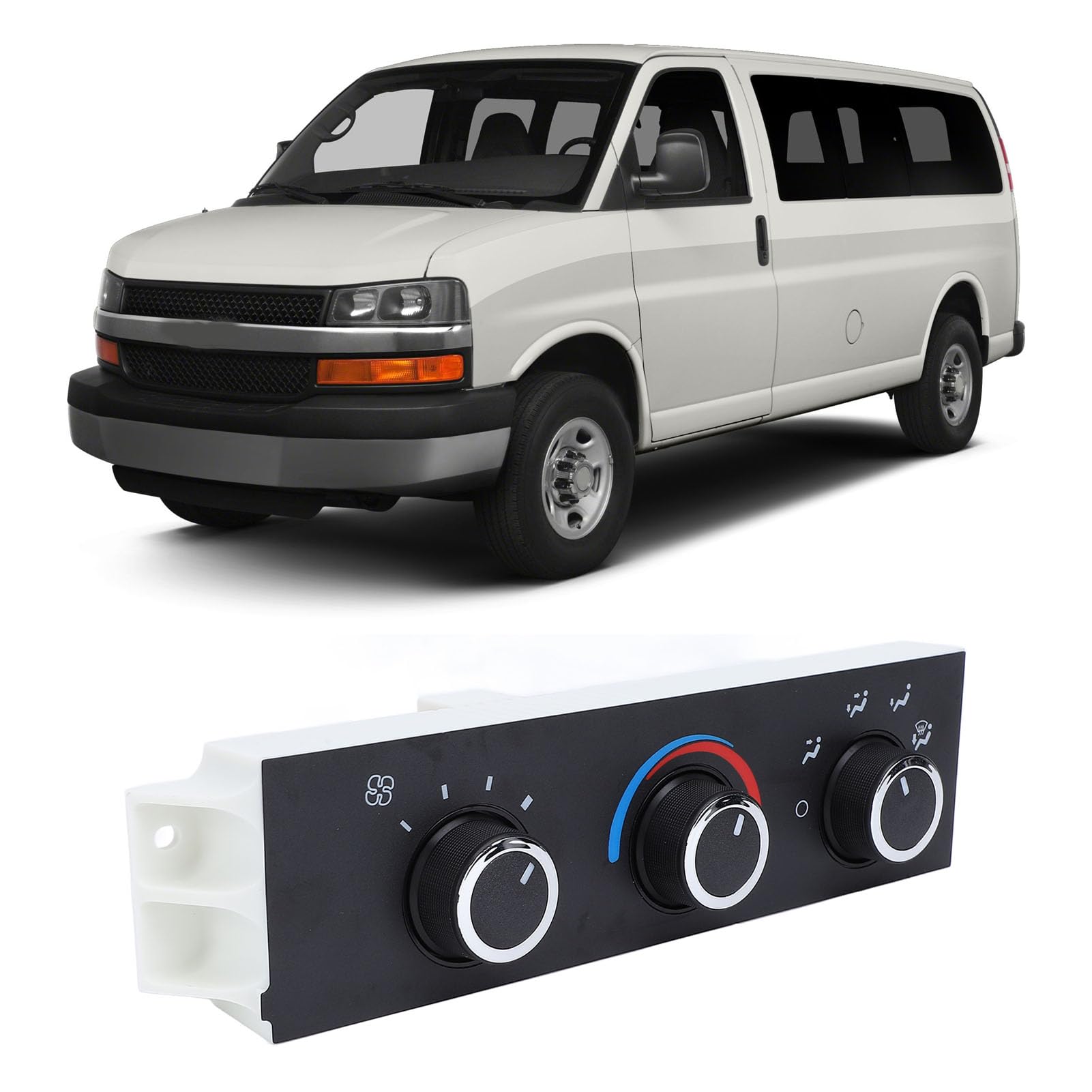 AC Heater Climate Control Module for Express 1500 2500 3500 Cargo Pasajeros, Car AC Control Switch Panel, HVAC Temperature Control Unit, OE 599 293