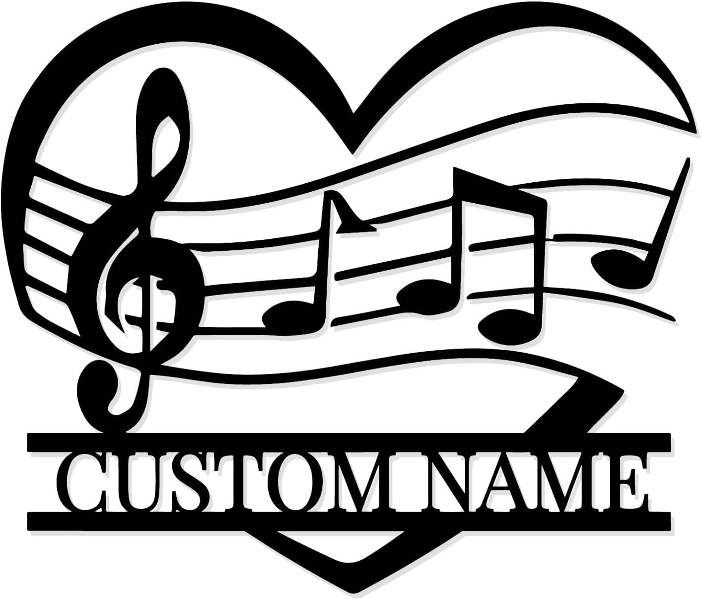 Personalized Music Metal Wall Art and Decor, Custom Name Signs, Music Teacher Gift, Entrway or Bedroom (Style-1)