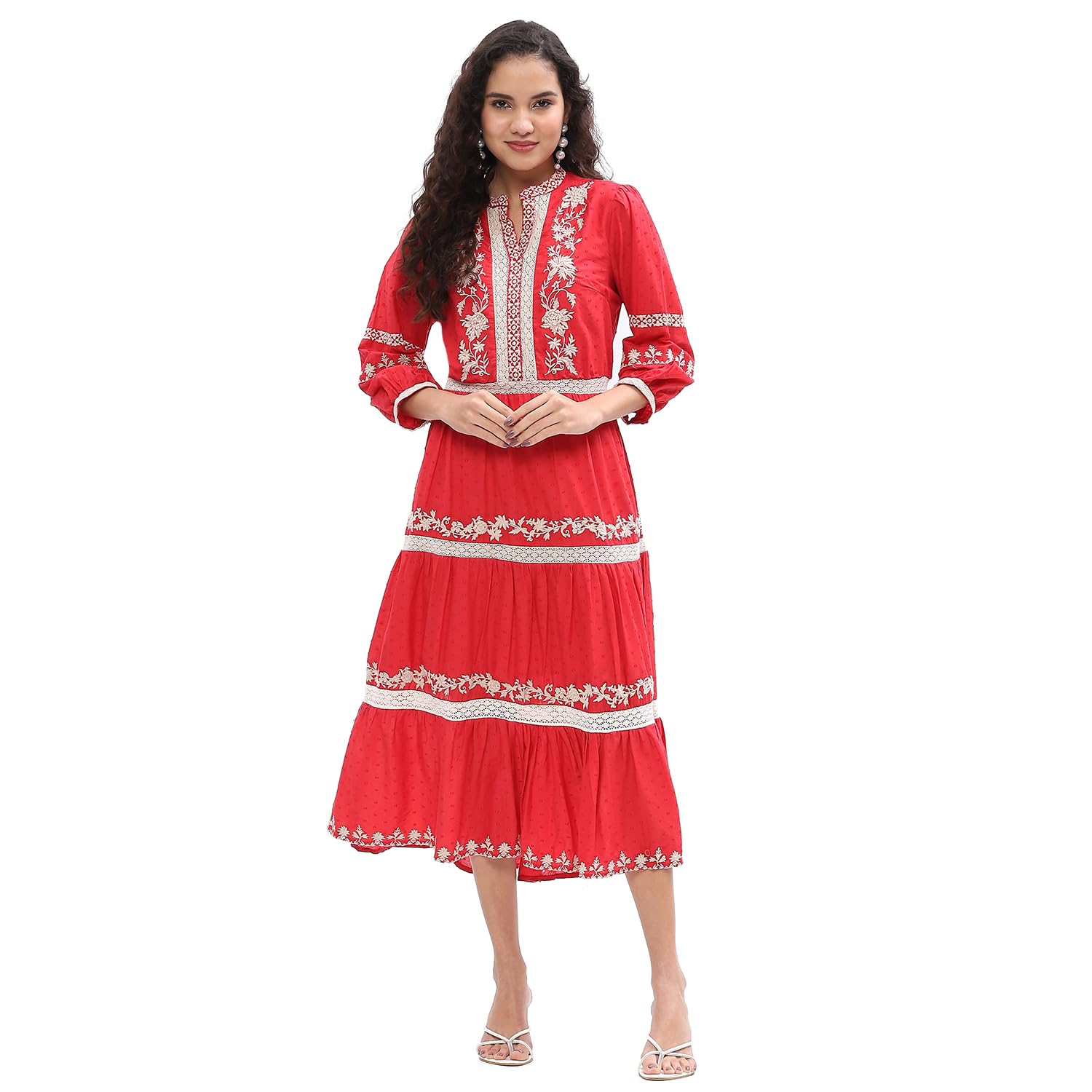 biba Women's Fit and Flare Cotton Tie Calf Length Dresses-picture-29