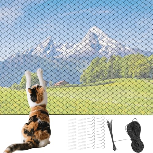 ペットバルコニーセーフティネット - 猫の落下保護、強いフェンススクリーン|窓のテラスパティオガーデンデッキ、屋内の屋外ネットアパート、安全な階段の障壁のための透明なメッシュガード
