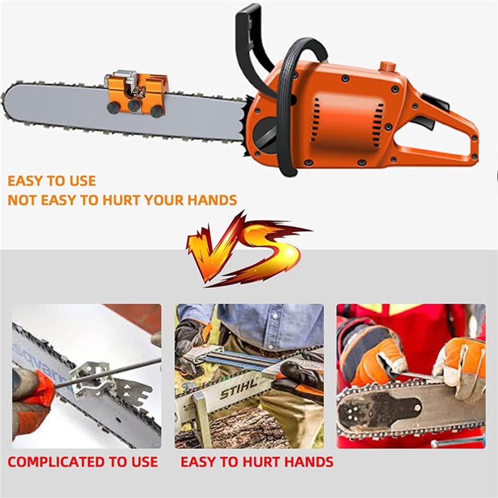 Chain Saw Sharpener, Portable Chain Saw Sharpening Tool Set, Sharpener File Table, Quick Sharpening, Suitable for All Kinds of Chain Saws and Electric Saws