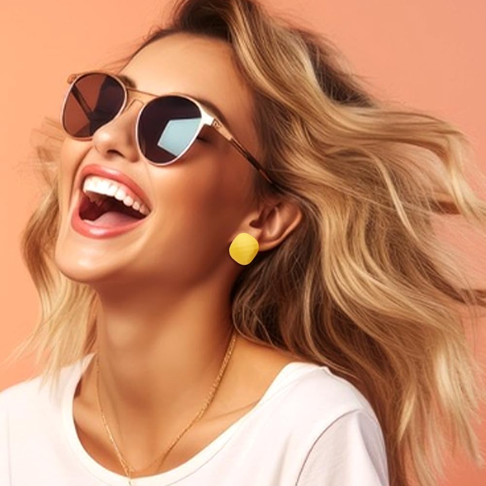 ANATTASOUL Small Square Button Earrings Pure Colors Geometric Acrylic Stud Earrings Square Post Delicate Pierced Earrings Jewelry Gift for Women Christmas Birthday Party Weeding Anniversary Valentine's Day Gift - Image 4