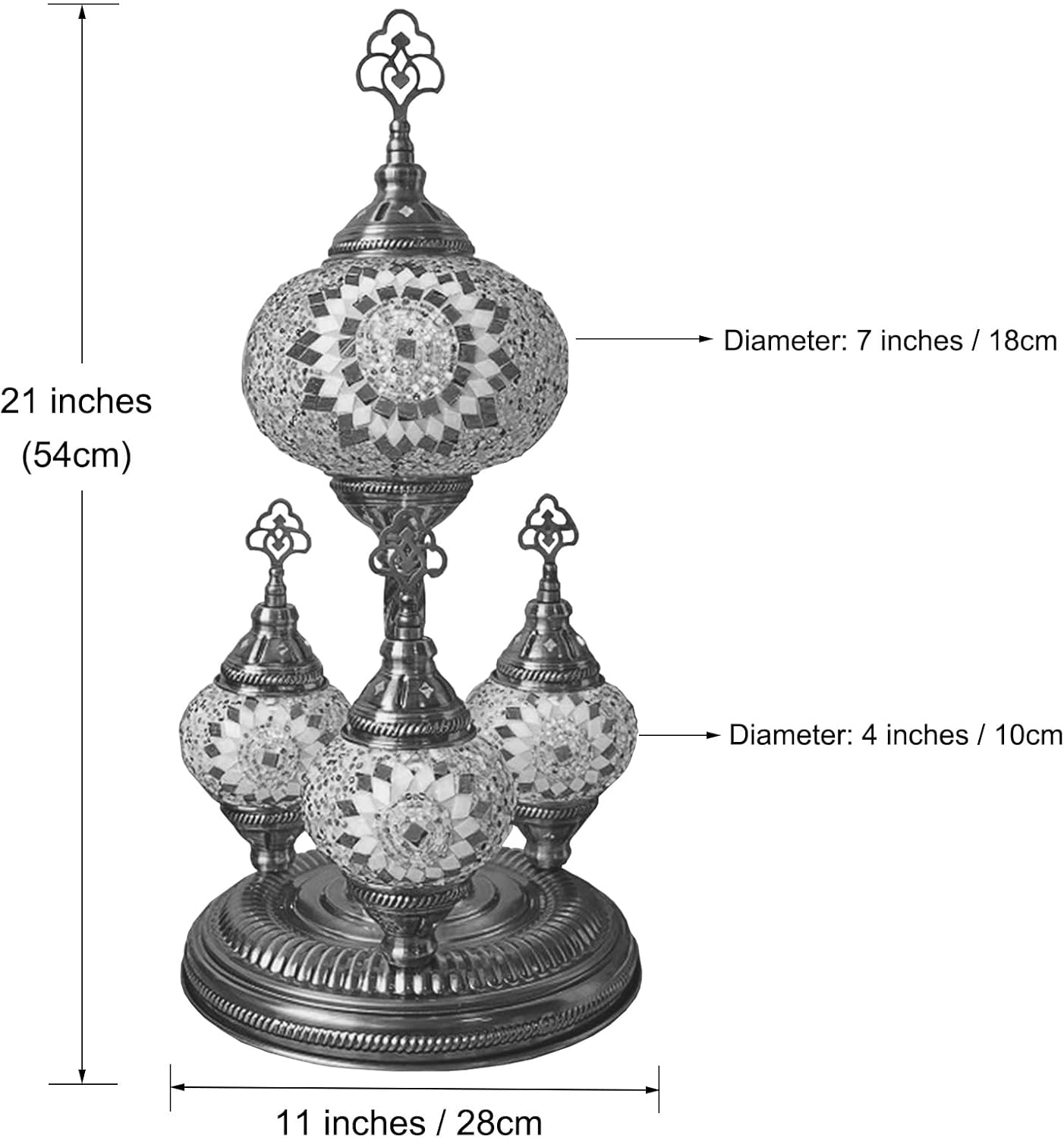 4 Lights Turkish Mosaic Table Lamp Vintage Bohemian Night Lights Moroccan Decorative Desk Lamp Handmade Tiffany Mosaic Glass Light for Gifts Bedroom Living Room Bar Cafe,Blue