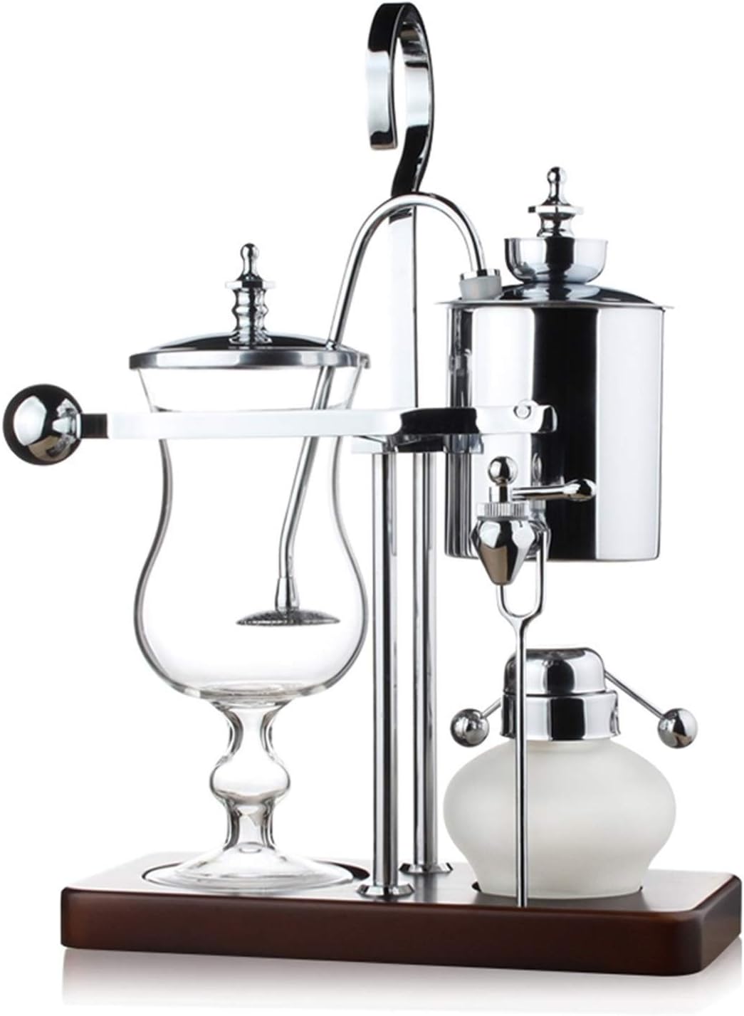 JITUIHOM Stainless Steel Siphon Coffee Maker - Manual Drip Filter Espresso and Cappuccino Machine for Home Use Silver(Gold)