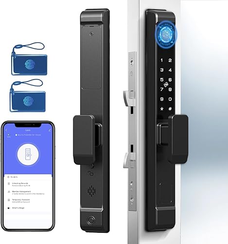 Cerradura de puerta corrediza de cristal, cerradura inteligente con huella dactilar, teclado RFID, aplicación Bluetooth, electrónica digital,