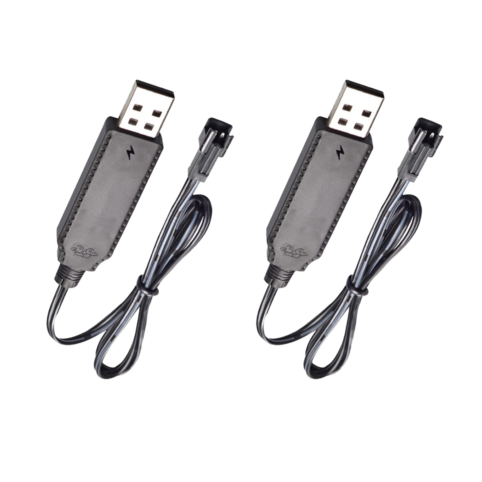 2 szt. Kabel USB do ładowania, akumulator litowo-jonowy 3,7 V z kablem ładującym USB Złącze SM 2P Wskaźnik LED do zabawek RC Samochodów Ciężarowych Drony Łodzie i samolotów Zdalnie sterowanych łodzi