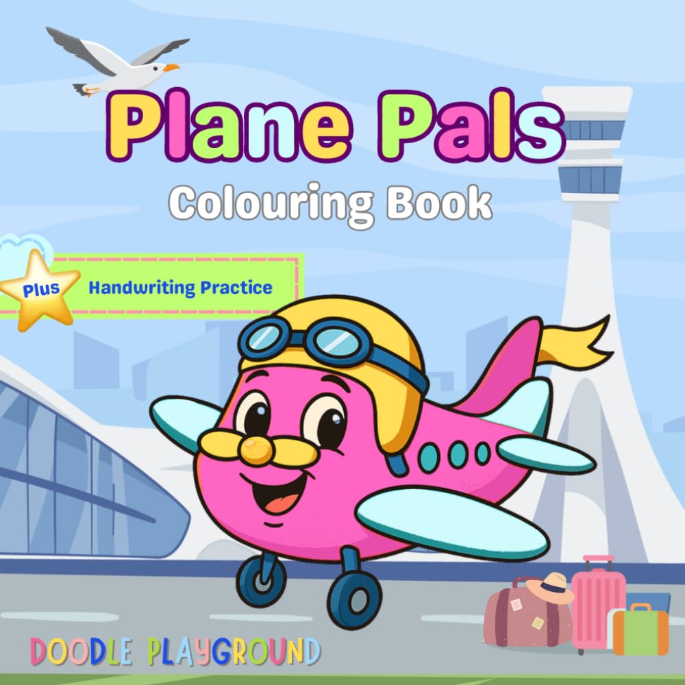 Plane Pals: Cute & Easy Colouring Book