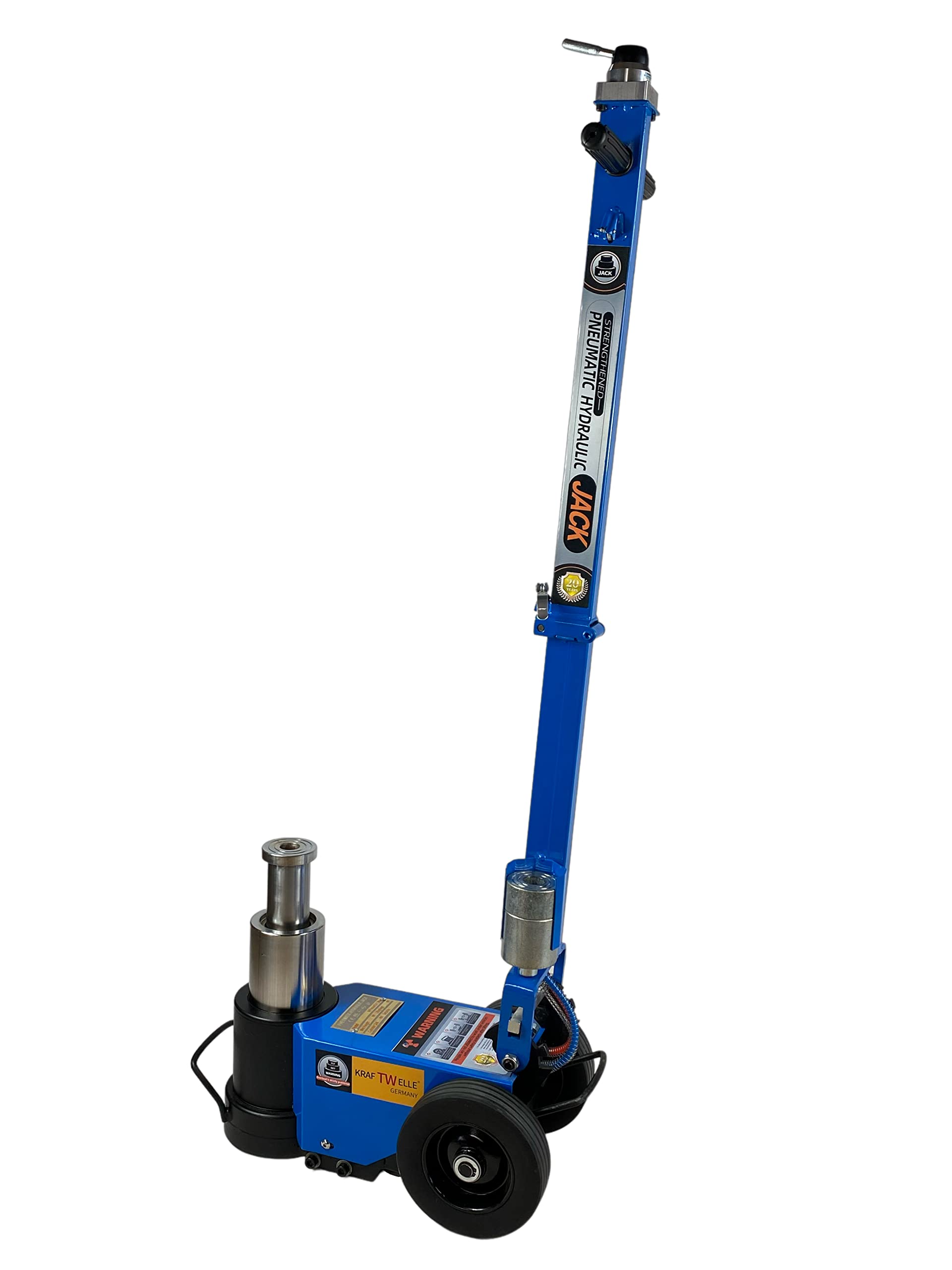 Cric idraulico a carrello Kraftwelle Power Wave 50 tonnellate ad aria compatto pieghevole per camion, agricoltura, veicoli commerciali, trattore