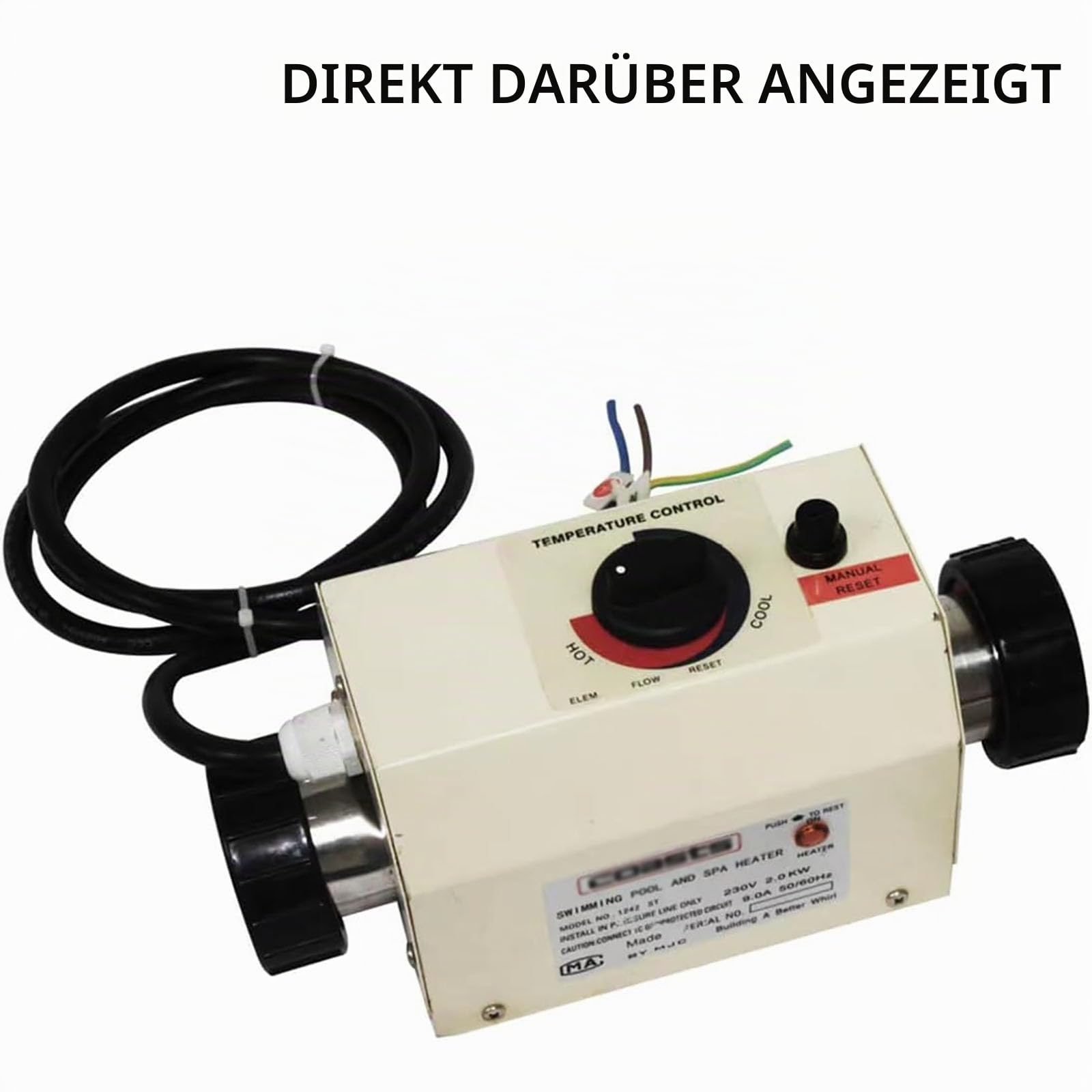 3 KW Elektrischer Schwimmbadheizung, 220 -V -Bad -Whirlpool Thermostat, Automatische Temperaturregelung Mit Einem Thermostat Ausgestattet. Schalten Sie Automatisch Bei Hoher Temperatur Für Massage -Wh