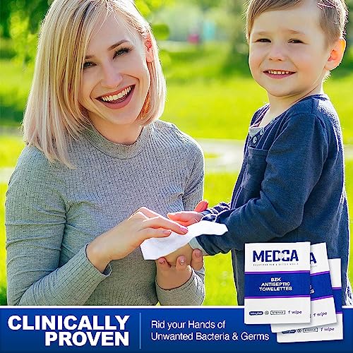 Hand Wipes – (Pack Of 100) Benzalkonium Chloride Swabs Individual Bzk Single-Use Packets By Medca #TOP2