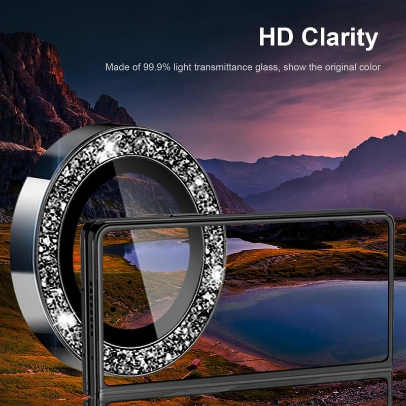 Image of for Z Fold 5 Camera Lens Protector Case Cover, Anti Scratch Ultra HD Tempered Metal Glass Camera Screen Protector Shockproof Film[Pack Of 3, Raimbow Diamond]